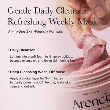 Arencia Rosehip Brightening Rice Mochi Face Cleanser 120g